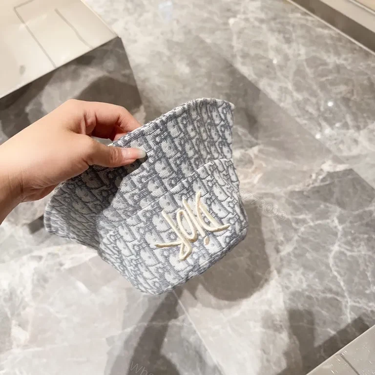 View 7 of Dior-Patterned Denim Bucket Hat â€” Subtle Luxury Styling