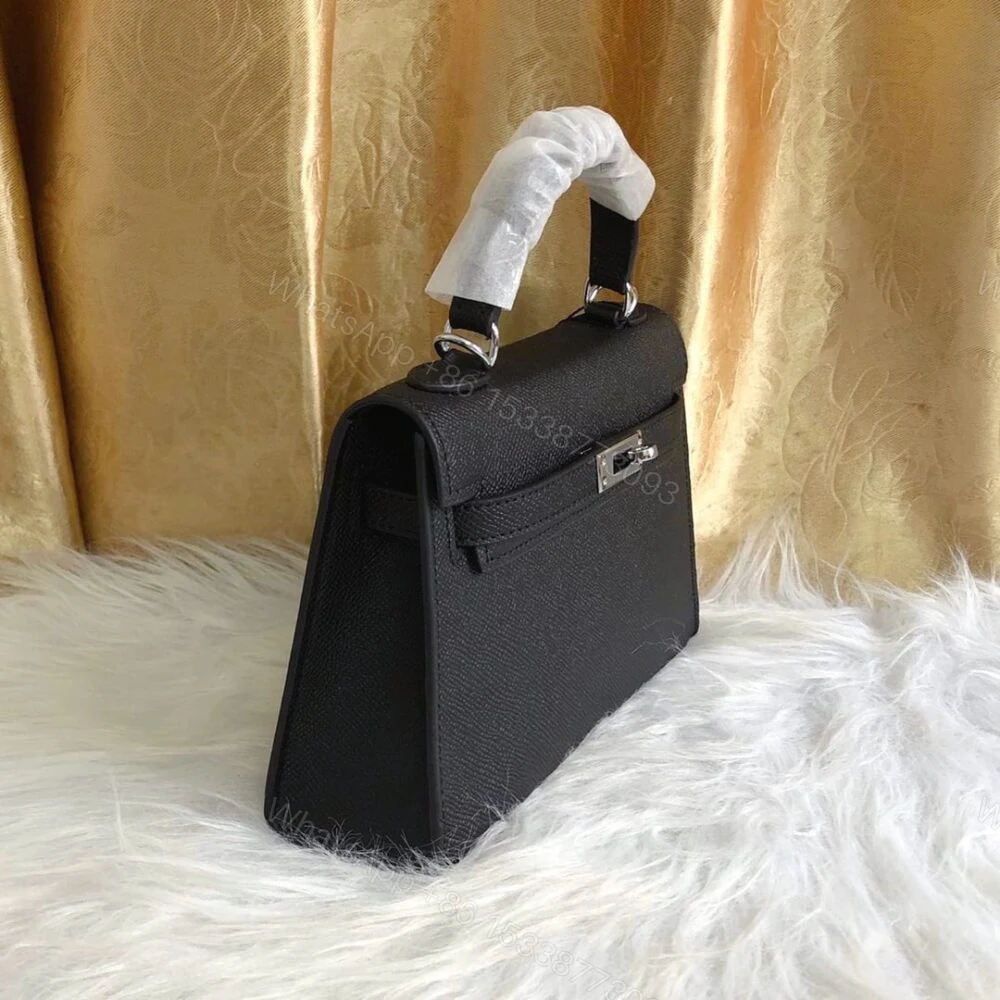 View 3 of Hermes Kelly Mini Epsom Handbag Black 22Cm