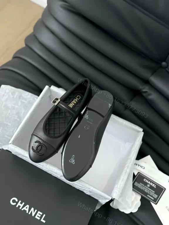View 9 of Chanel-Inspired Black Leather Mary Janes: Luxe Comfort Flats