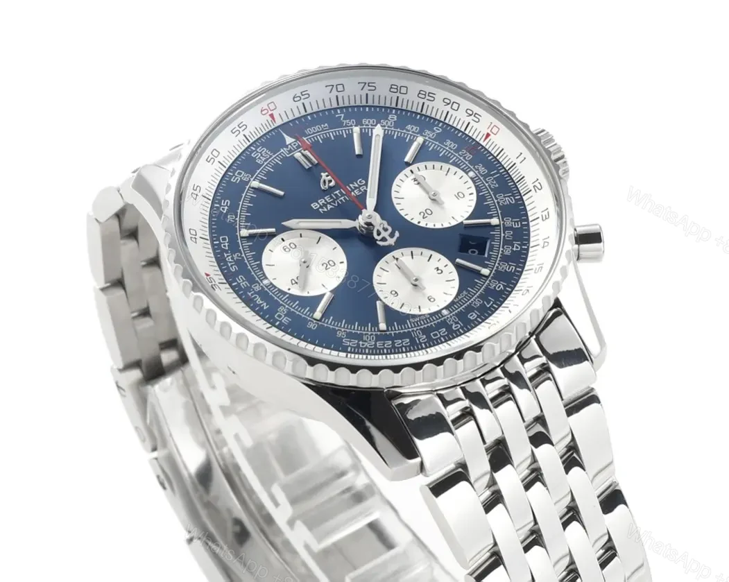 View 2 of Breitling Navitimer 1 B01 Chronograph – Blue Dial, Stainless Steel Bracelet, 43mm Case, Updated B01 Movement