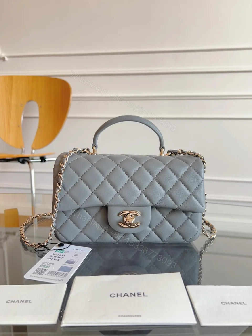 Soft-Gray Quilted Leather Bag: Timeless Chic, Everyday Luxury — view 1