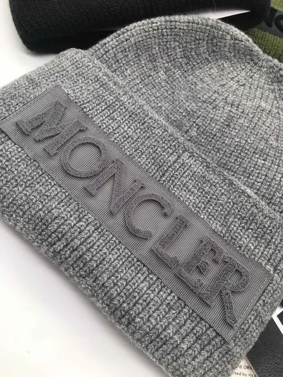 View 6 of Moncler Heather Knit Beanie with Pom-Pom - Luxe Warmth Cap
