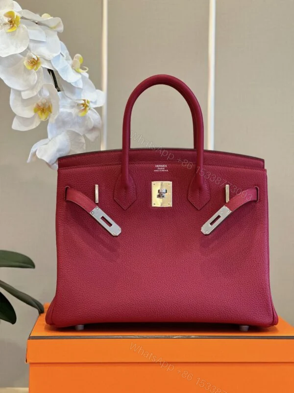 View 6 of Hermes Birkin 30 Burgundy Palladium Hardware