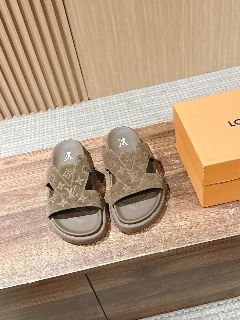 View 2 of Monogram Monotone Luxe Slide: Cushioned Comfort