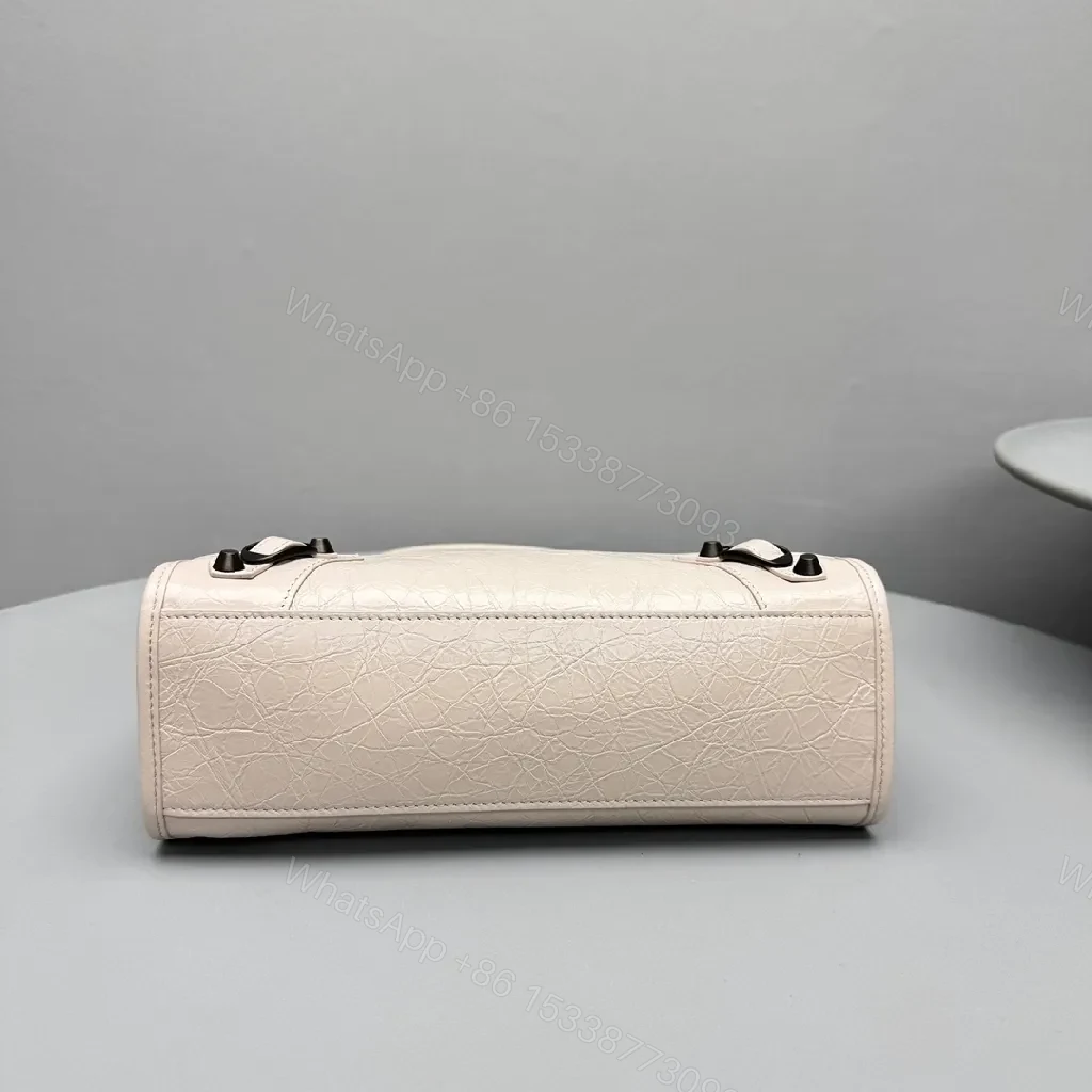 View 5 of Texture-Deep Satchel: Modern, Pebbled Leather, Gunmetal Hardware