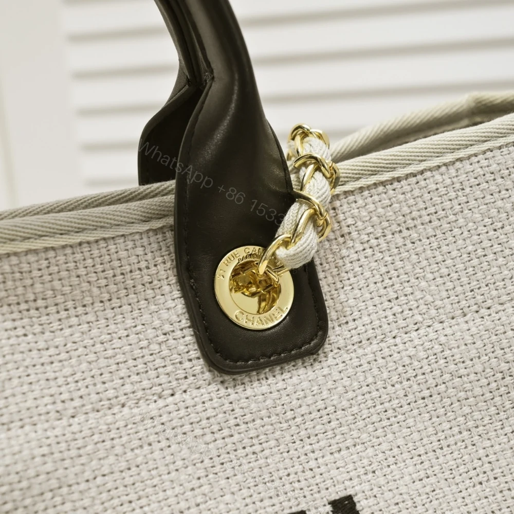 View 5 of Chanel Deauville Large Tote Shopping Bag 37Cm
