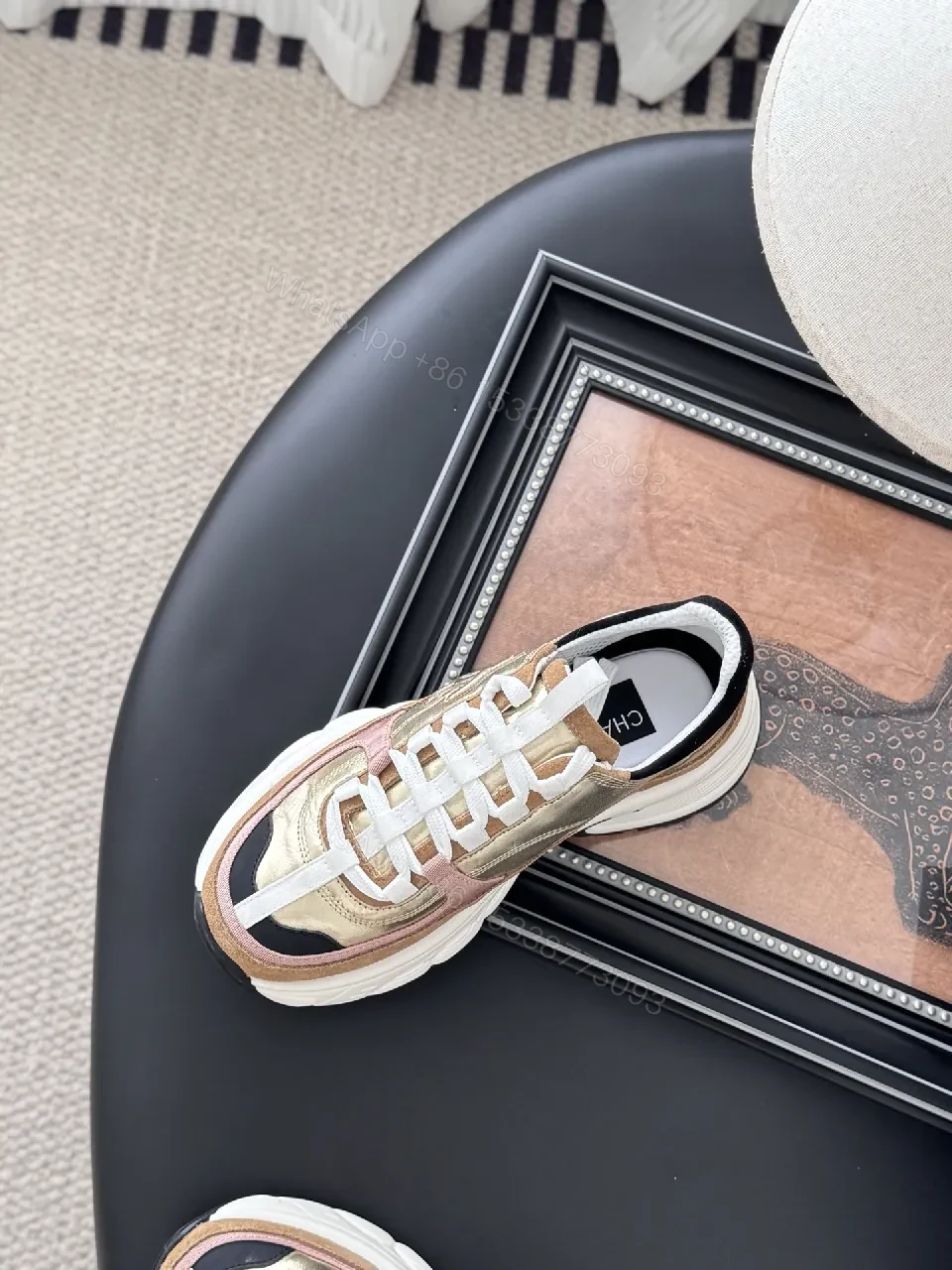 View 7 of Chic Suede-Mesh Chunky Sole Sneakers with Plush Comfort