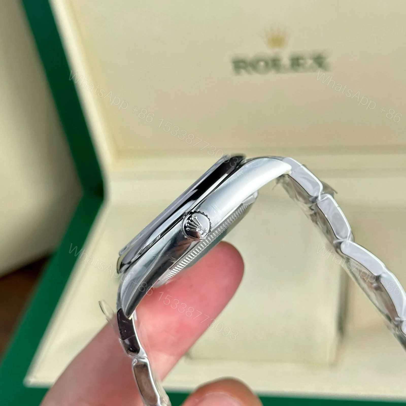 View 3 of Replica Rolex Oyster Perpetual Lady Coral Red Dial 126000 36 mm