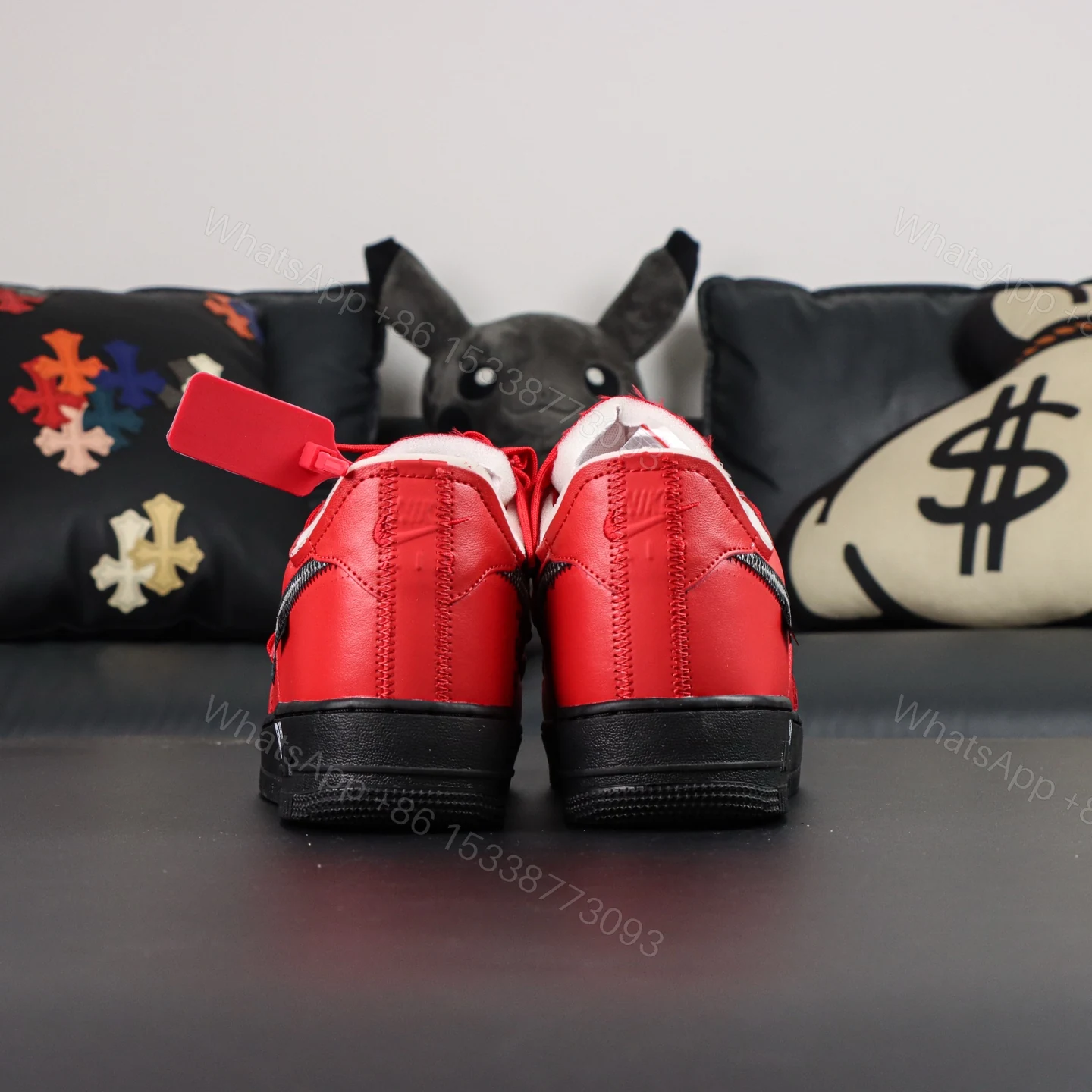 View 6 of Off White x Air Force 1 Red Black Reps