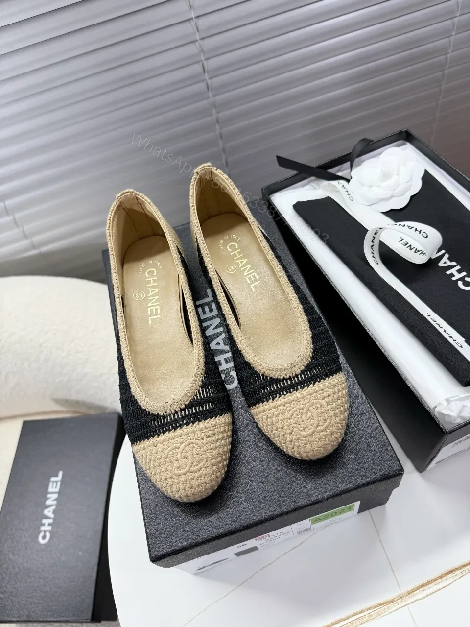 Textured Chanel-Influenced Espadrille Flats — view 1