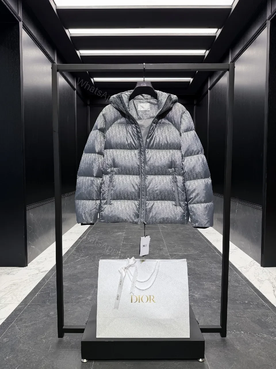 View 7 of Short-Patterned Down Jacket: Luxe Monogram, Warm & Water-Repellent