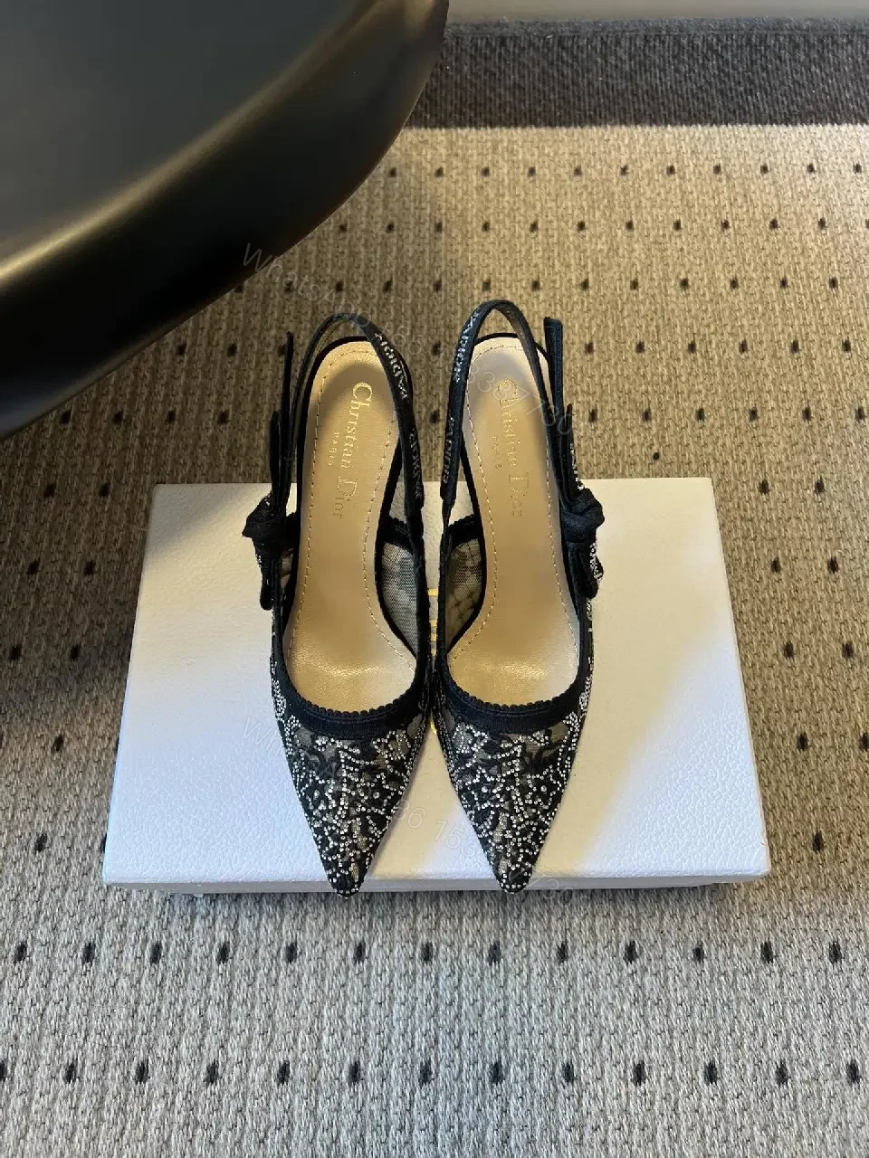 View 8 of Lace Overlay Slingback Heels: Modern Elegance, All-Day Comfort
