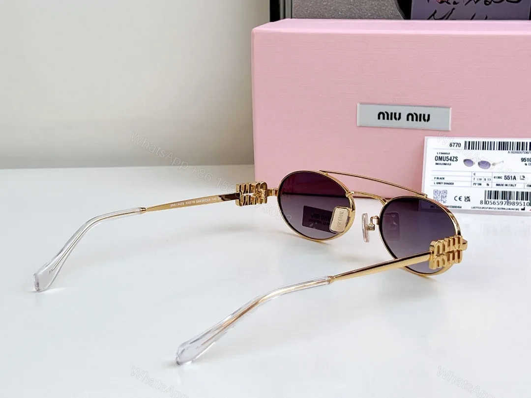 View 8 of Gold-Tone Round Sunglasses with Signature Hardware - Deluxe Eyewear