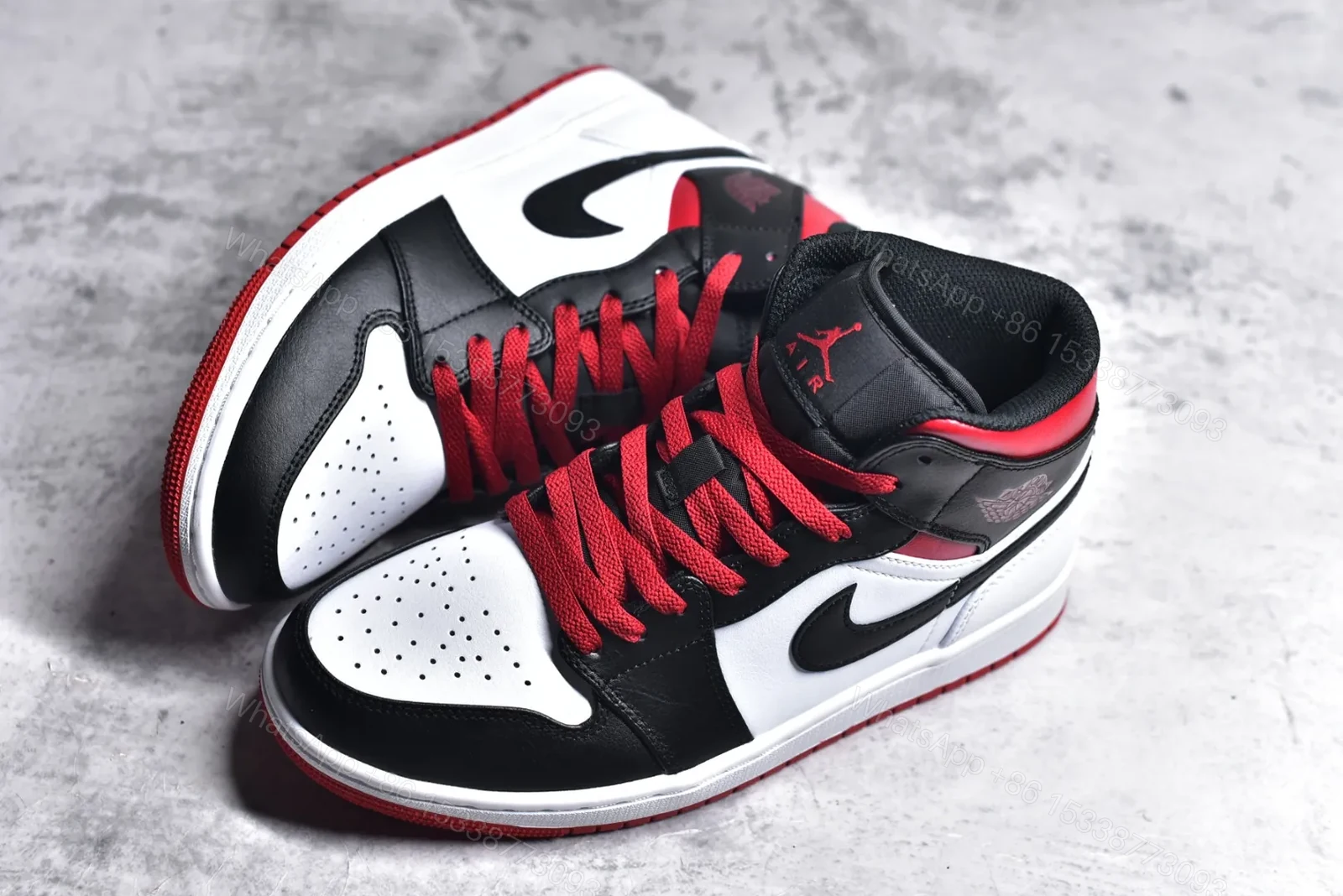 View 8 of Air Jordan 1 Mid Gym Red Black Toe