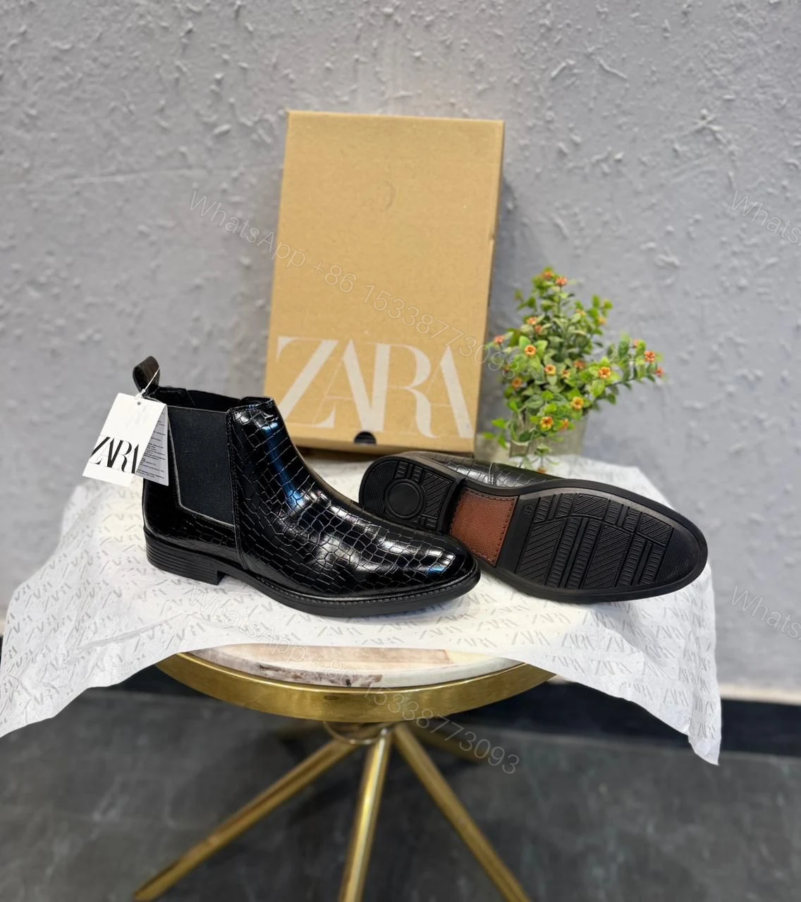 View 2 of Zara Croco Chelsea Boots First Copy — Men's | COD India