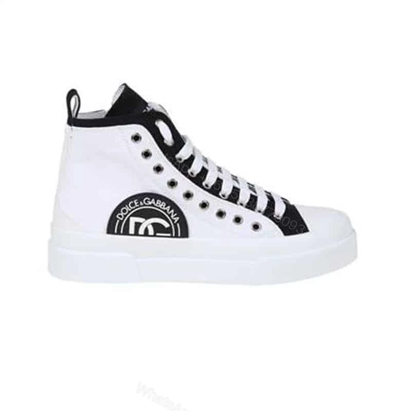 DOLCE AND GABBANA QUILTED TWO-TONE NYLON PORTOFINO LIGHT MID-TOP SNEAKERS IN WHITE – DG107 — view 1