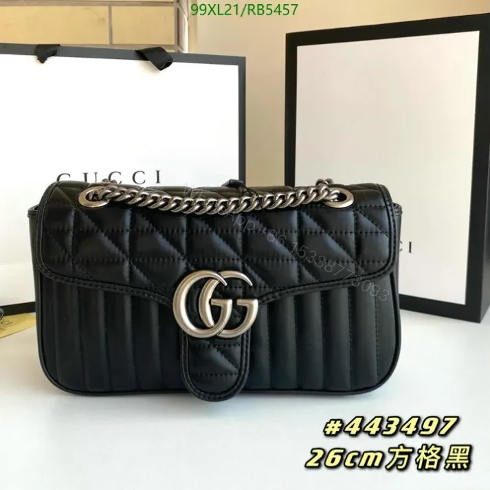 View 14 of Elegant Gucci Replica GG Marmont Leather Shoulder Bag RB5457