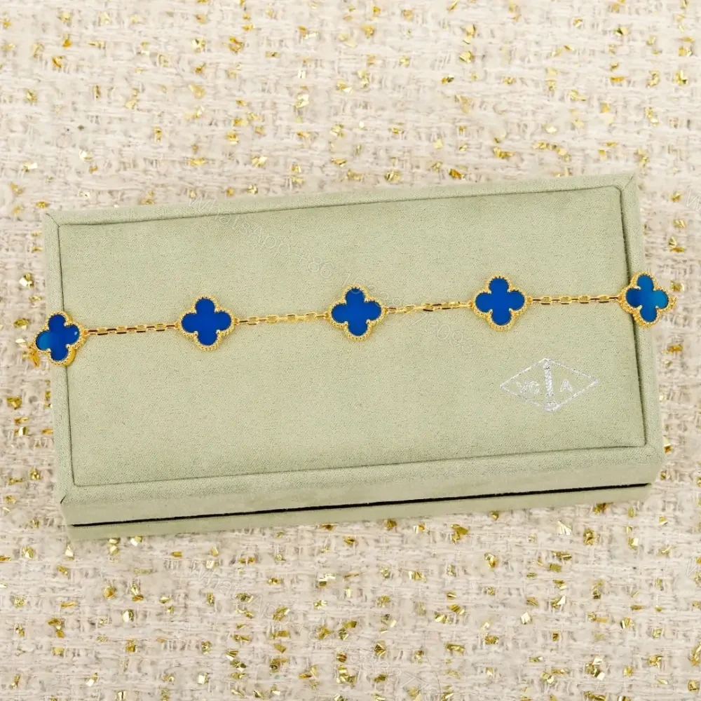 View 7 of 高仿首飾VanCleef&Arpels*RP34900五花四葉草藍金手鏈