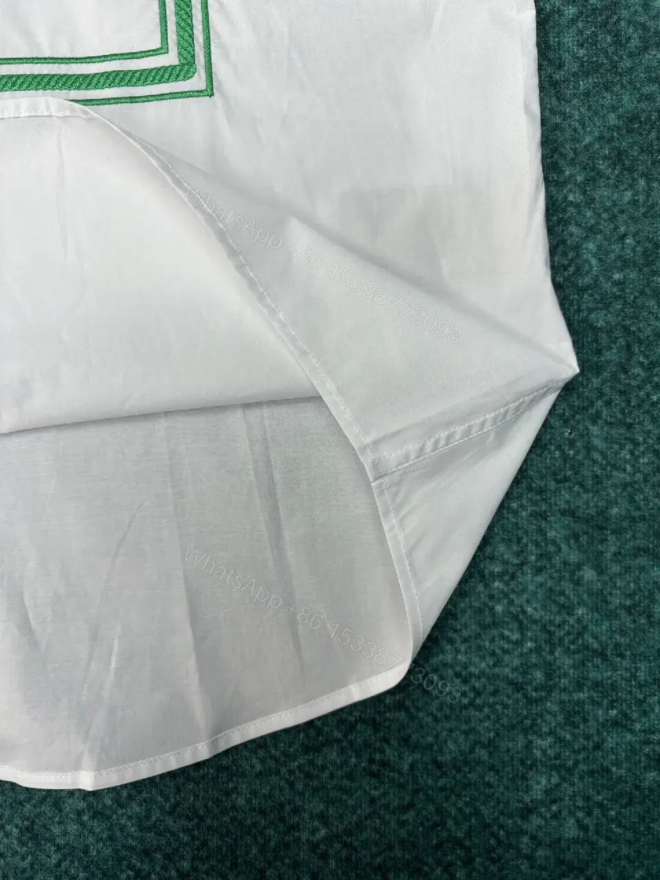View 7 of White Cotton Shirt with Bonjour Tristesse Logo, Dior Style
