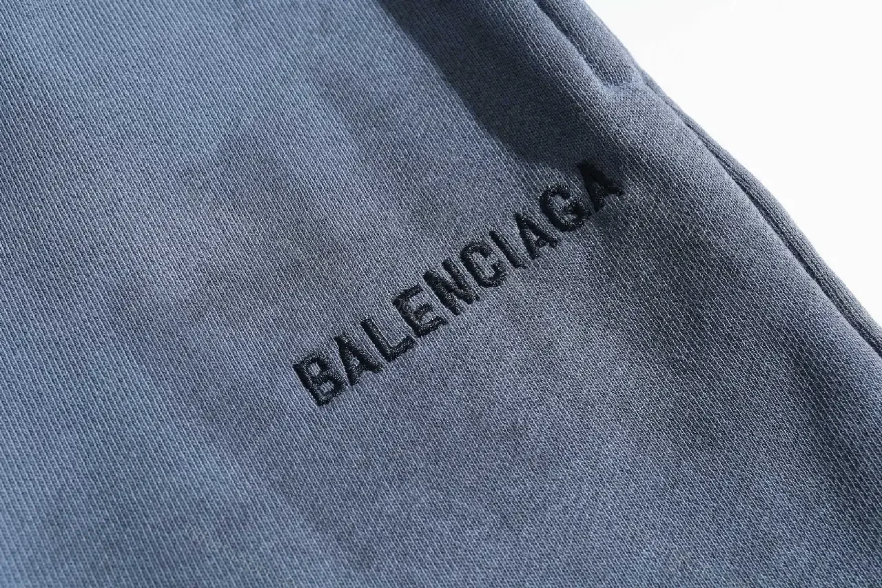 View 10 of Blue Denim Cotton Shorts Free Elastic Waist Balenciaga Style