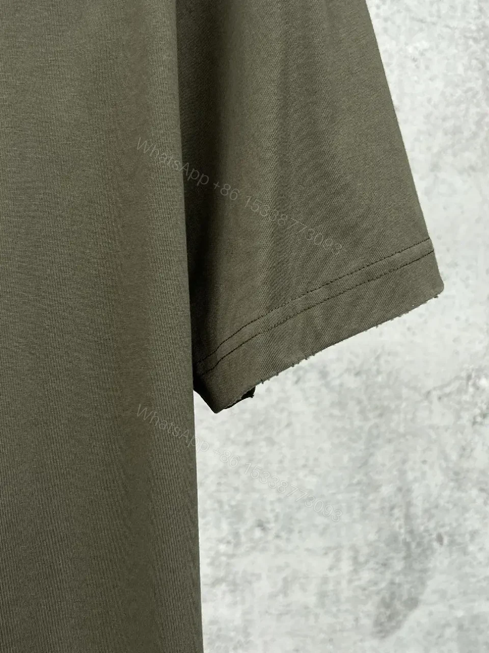 View 4 of Olive Cotton Patch Tee: Relaxed, Street-Ready Comfort