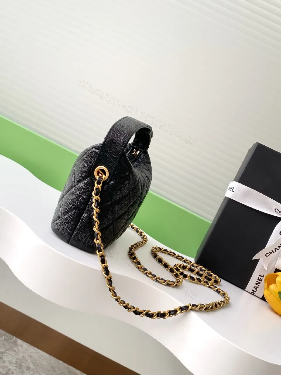 View 2 of Black Quilted Leather Shoulder Bag + Gold Hardware + Chic Classic + Versatile Everyday Luxury + Bag
