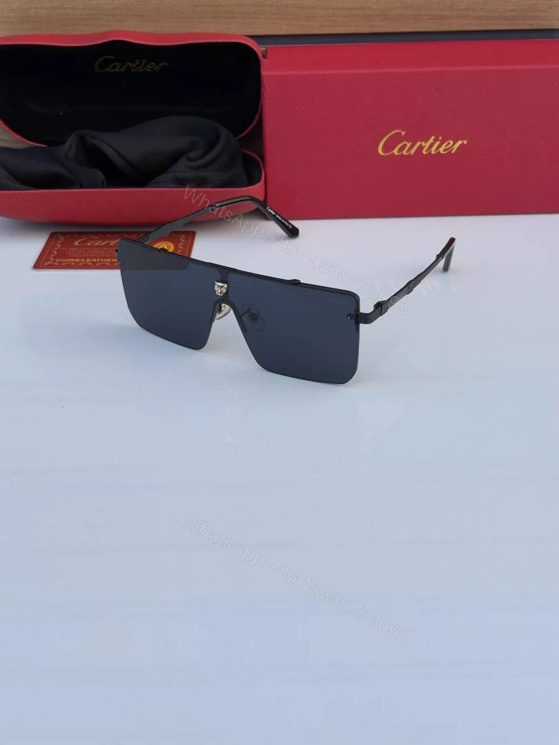 First Copy Cartier 24034 Full Black Sunglasses — view 1