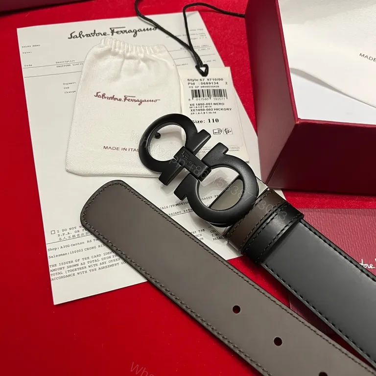 View 9 of Black Leather Belt with Double-G Buckle â€“ Italian Craftsmanship