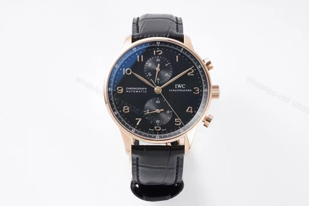 IWC Portugieser Chronograph Rose Gold / Black Dial IW3716-25 — view 1