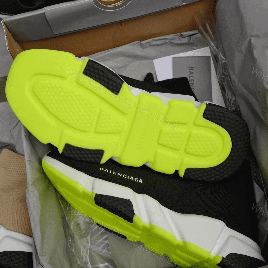 View 4 of BALENCIAGA SPEED TRAINER BLACK WHITE NEON SS19 – BB12