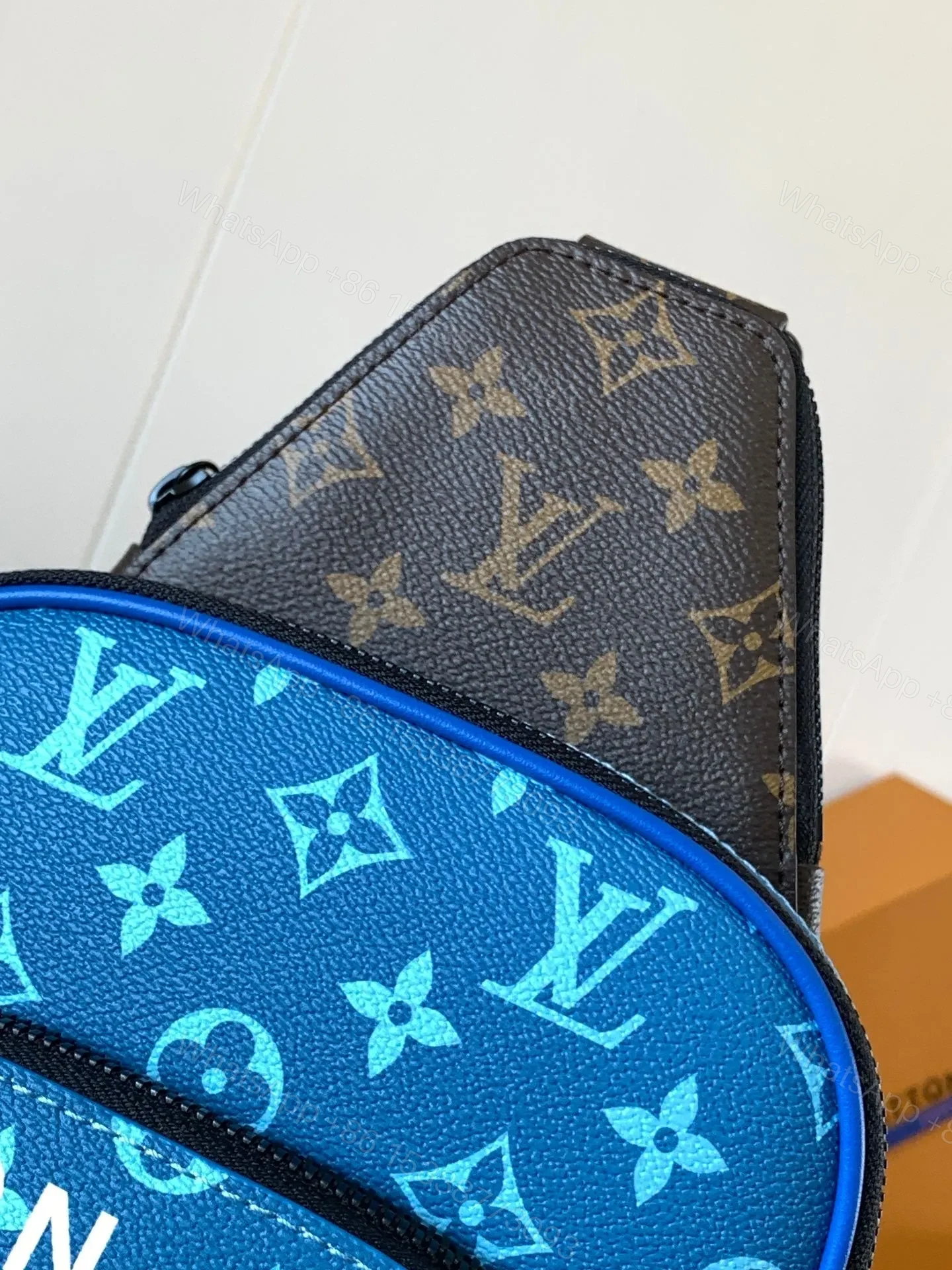 View 7 of LV AVENUE SLINGBAG 31 IN BLUE AND BROWN TAIGA LEATHER