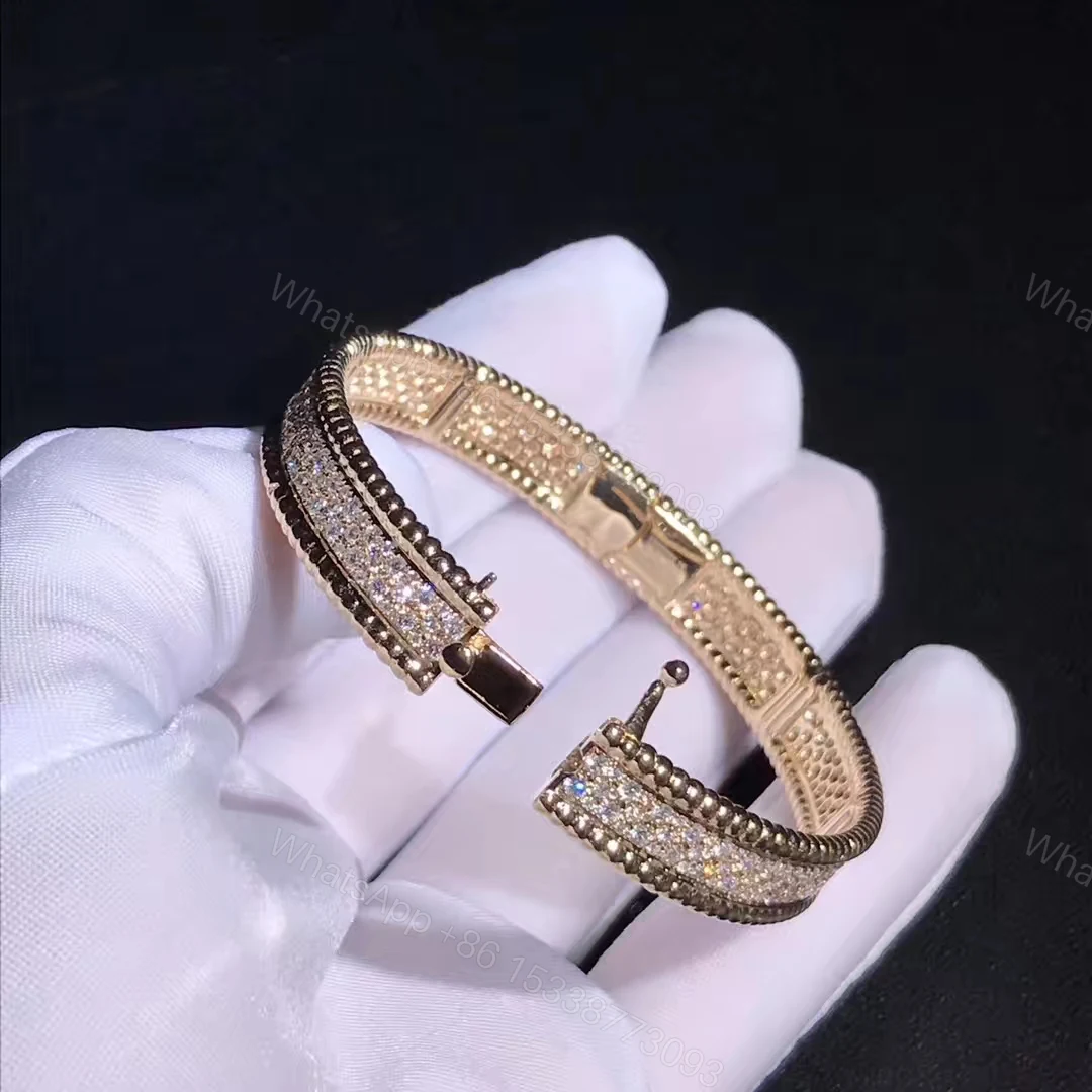 View 7 of VCA Perlée diamonds bracelet, 3 rows