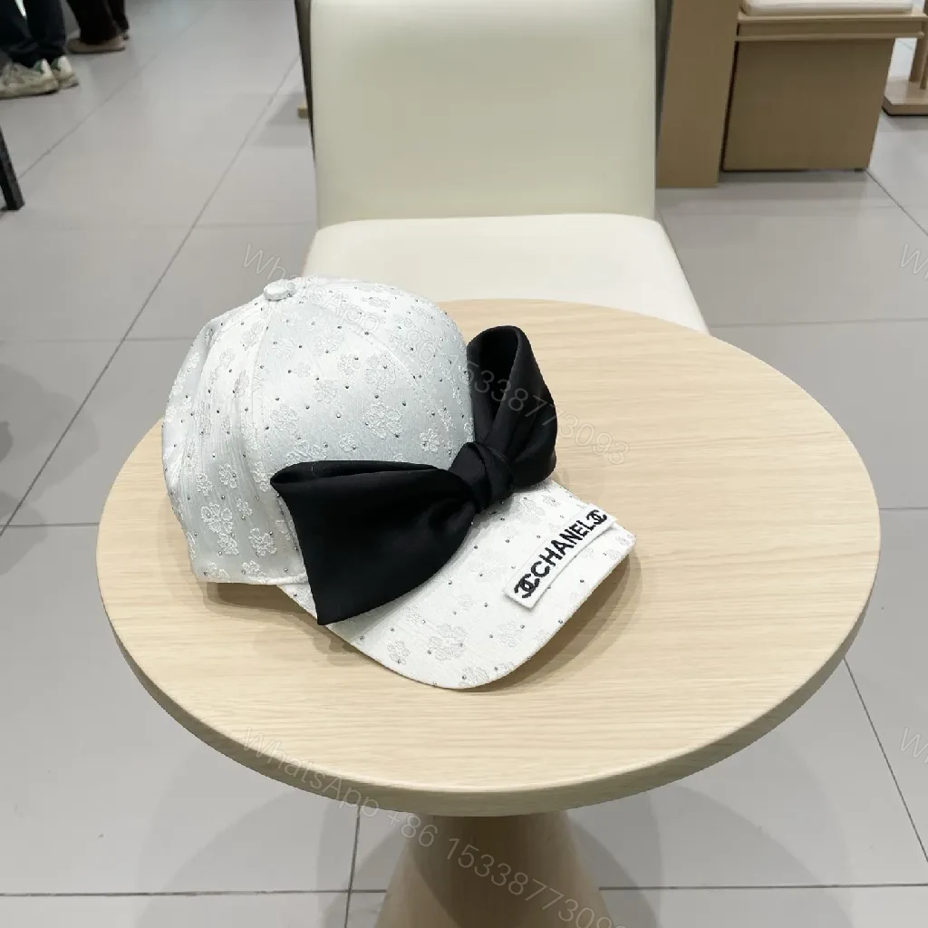 View 9 of Embellished Cap with Silk Bow – Lightweight Luxe Cap