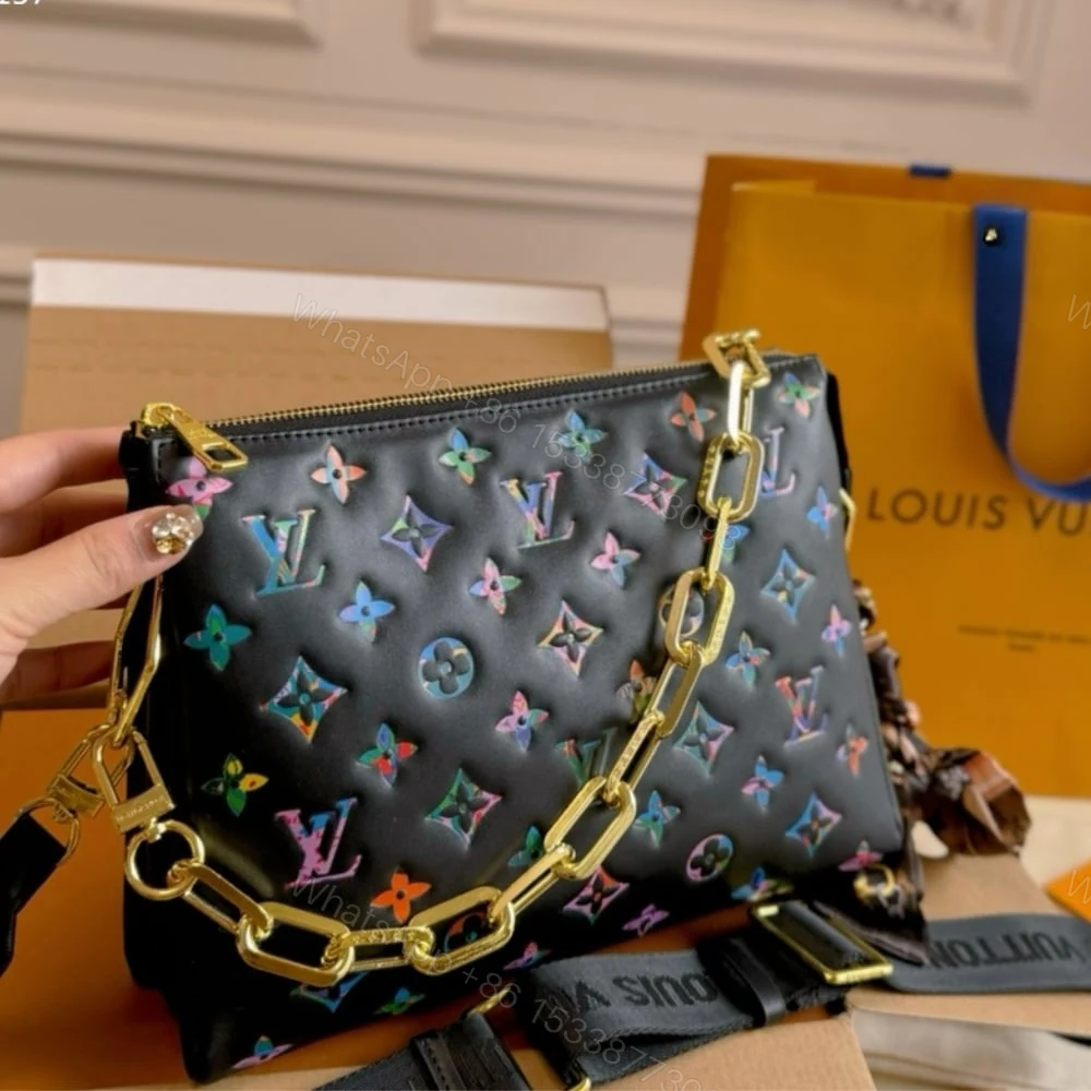View 2 of Louis Vuitton Coussin PM Bag Navy Blue 27Cm M21353