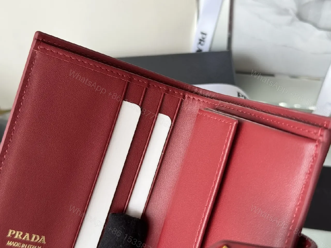 View 6 of Bold Red Saffiano Wallet: Compact Luxury for Everyday Use