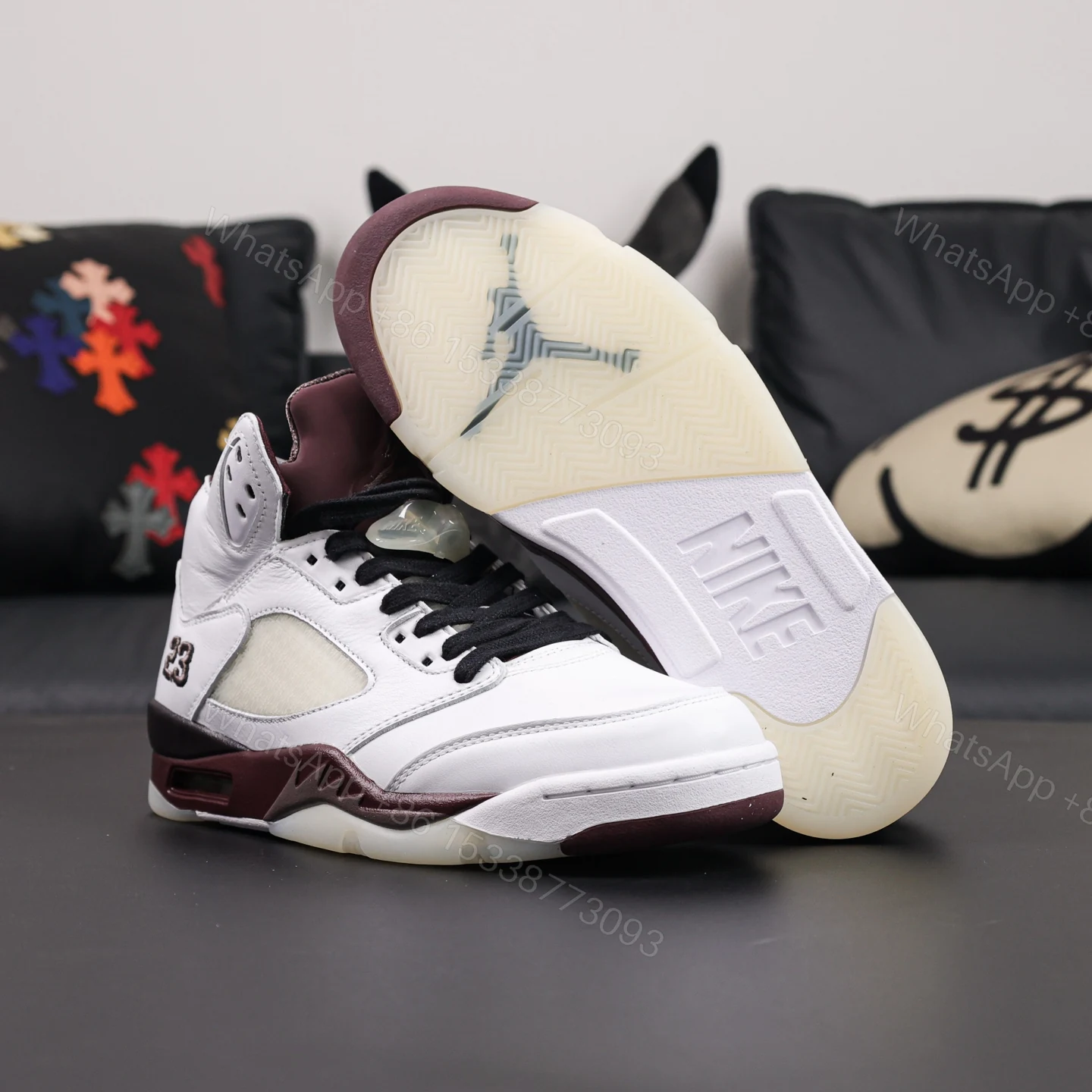 View 3 of A Ma Maniere x Jordan 5 Burgundy Crush​