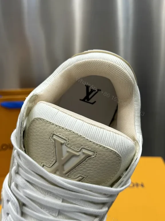 View 8 of Cream-Snow Luxury Sneakers: Premium Leather, LV-Inspired Details, All-Day Comfort