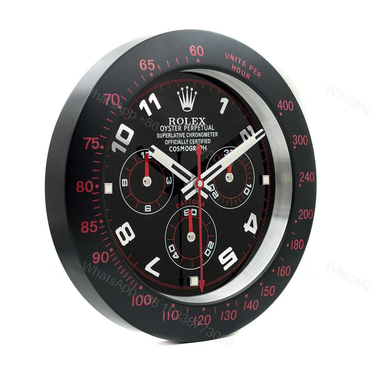 ROLEX WALL CLOCK – DAYTONA BLACK/RED BEZEL — view 1