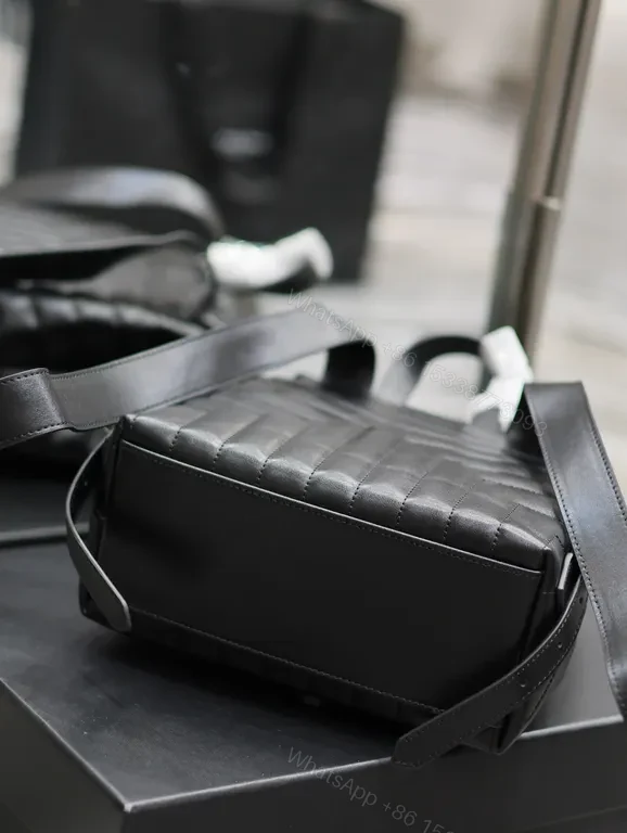 View 9 of Chic Quilted Backpack with YSL Emblem - Luxury Everyday Carry