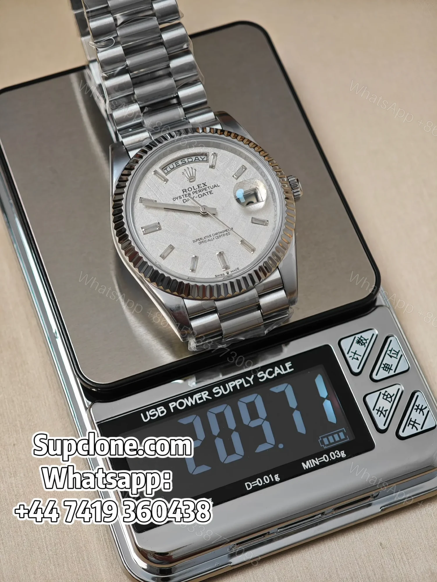 View 6 of Rolex Day-Date 40mm Meteorite Diamond Dial – Super Clone 1:1 Cal. 3255