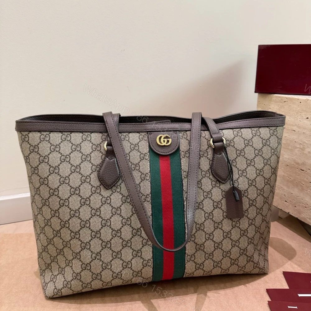 View 2 of Gucci Ophidia Medium Tote Beige and Dark Brown 36Cm 631685 96IWB 8745