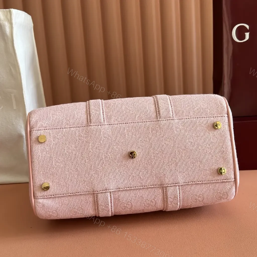 View 9 of Soft Pink Jacquard Satchel: Subtle Pattern, Bold Presence