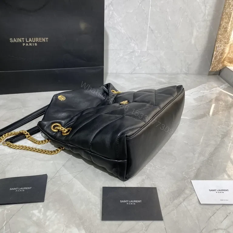 View 8 of Chic Quilted Leather Bag â€” YSL-Inspired, Gold Hardware, Crossbody