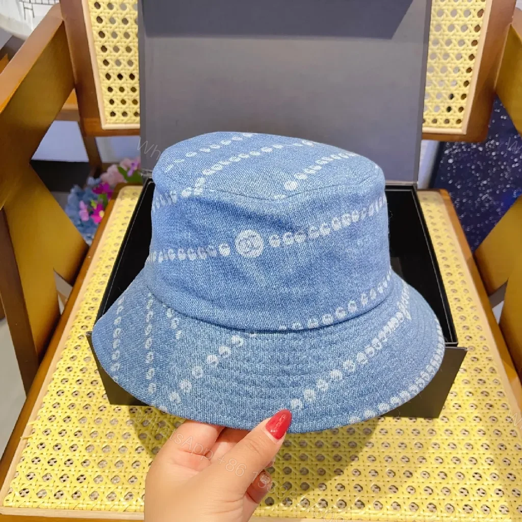 View 7 of Denim Bucket Hat: Chain-Stitch Detail, Designer-Inspired