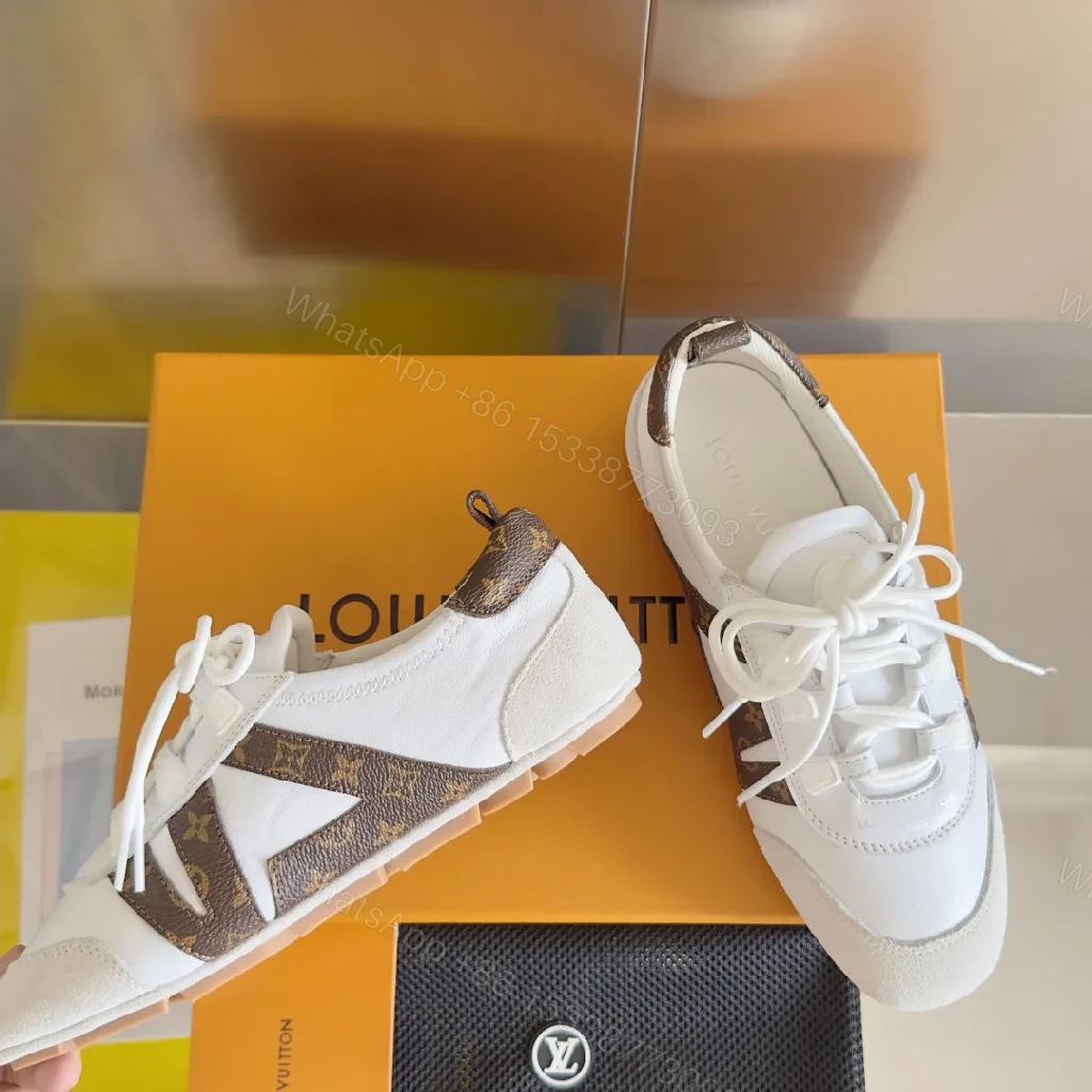 View 2 of White Leather Suede-Accent Sneakers: Modern Luxury Everyday Wear