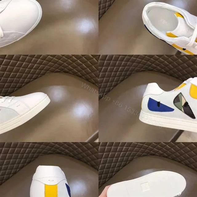 View 8 of FENDI MONSTER EYES LOW-TOP TRAINERS SNEAKERS IN WHITE – FD06
