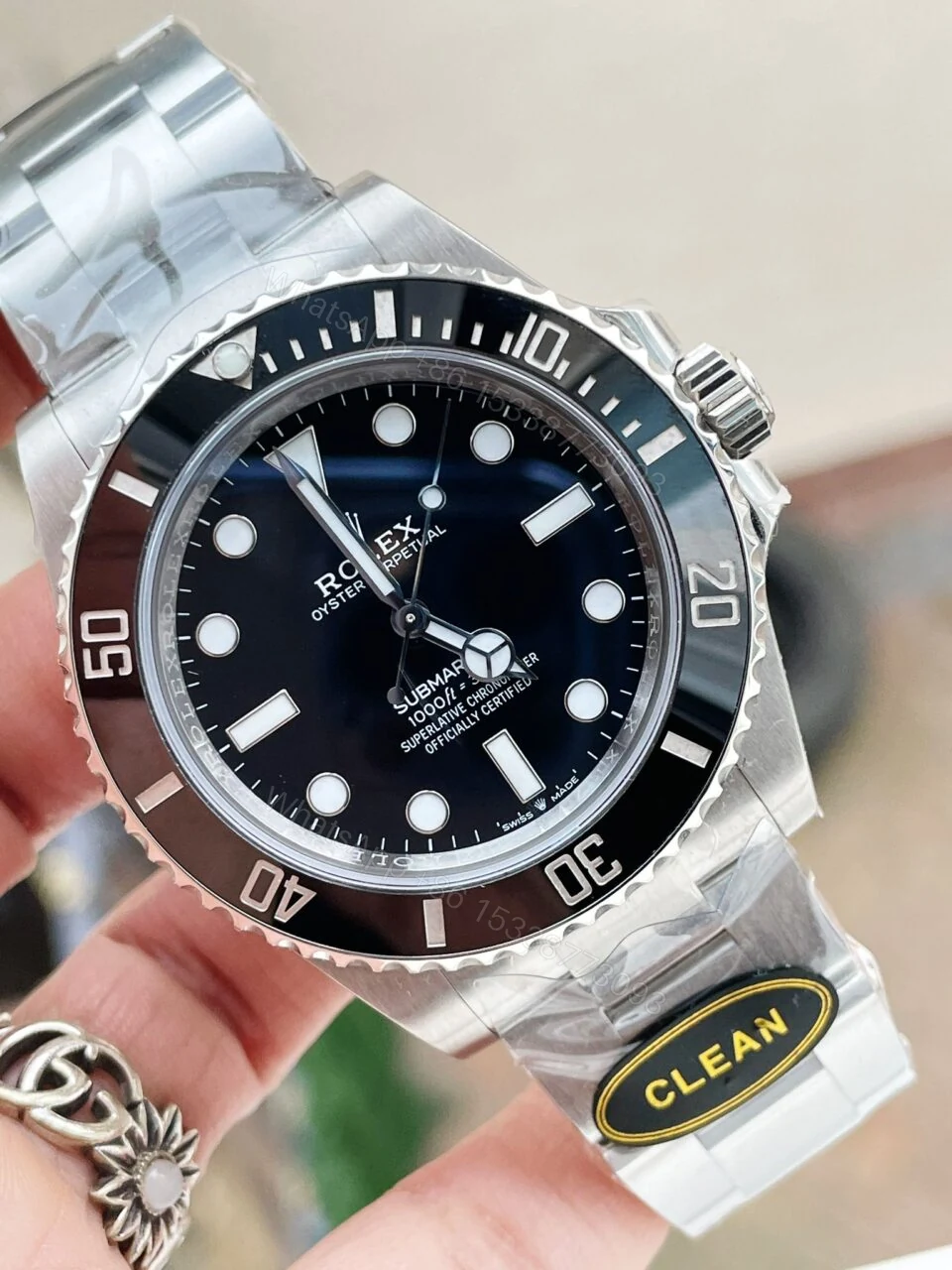 View 2 of Clean FACTORY 1:1 Rolex Submariner No Date CF 41mm Black Dial Black ceramic Bezel 3230