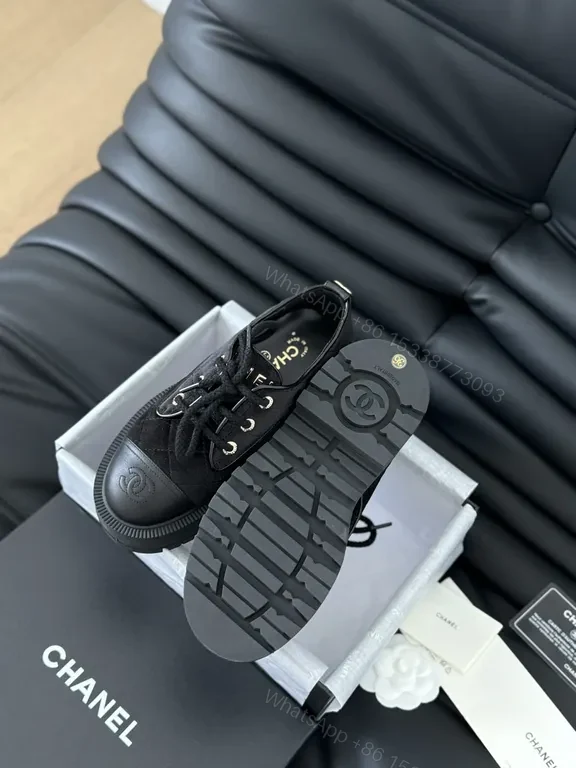 View 5 of Chanel-Inspired Black Knit Low-Top Sneakers: All-Day Comfort