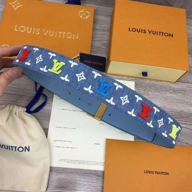 View 4 of LOUIS VUITTON BLUE DENIM ‘NEW WAVE’ BELT – B105