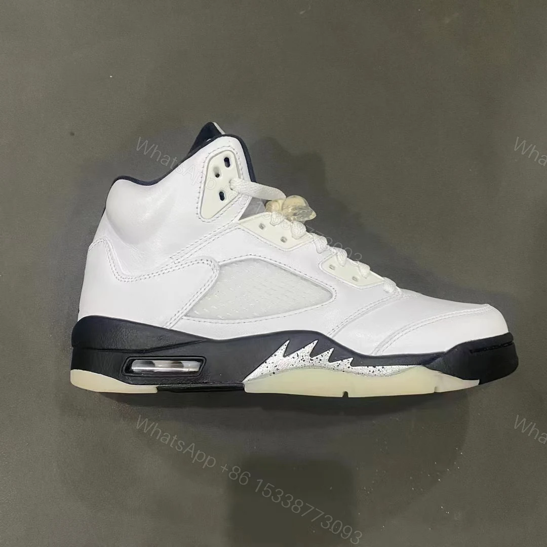 Air Jordan 5 Retro White and Black Replica — view 1